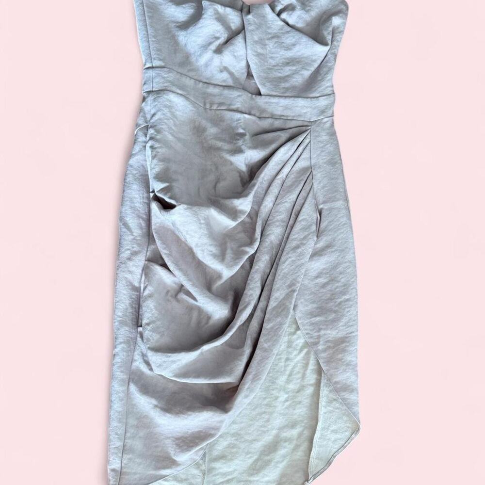 ASOS Metallic Beige Strapless Dress